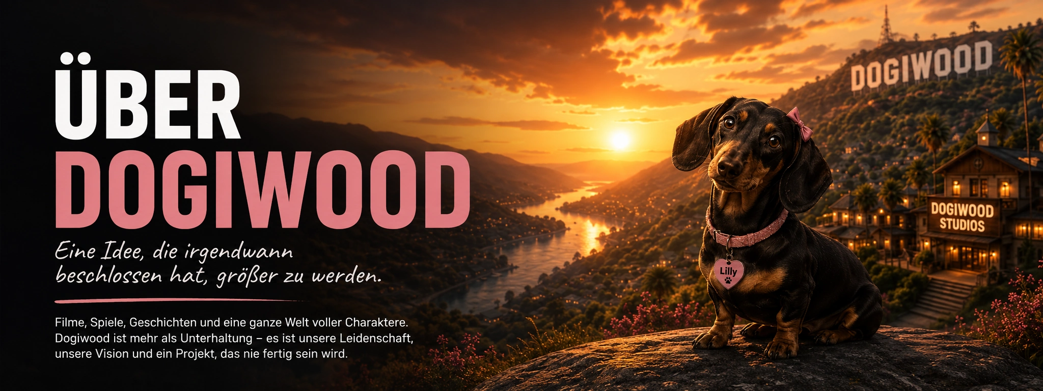 Über Dogiwood – Lilly vor dem Dogiwood-Tal im goldenen Sonnenuntergang